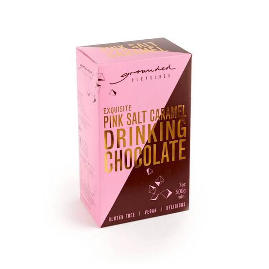 Pink salt caramel drinking chocolate ￼