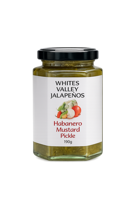 Habanero Mustard Pickle Whites Valley Jalapeños